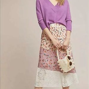 Anthropologie Laia Pleated Midi Maxi Skirt